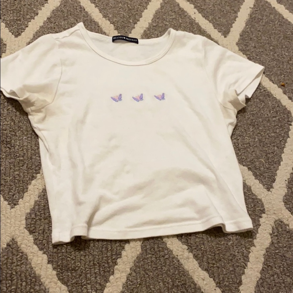 Brandy Melville Embroidered Baby tee